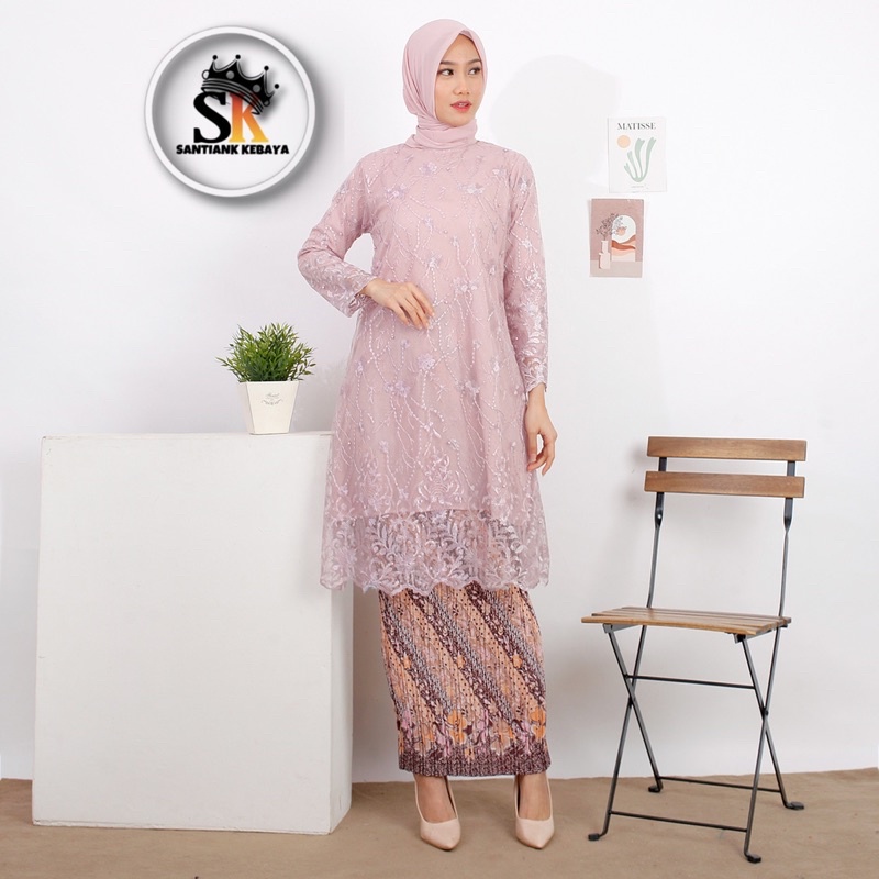 (JUMBO)Kebaya Tunik Ukuran Jumbo Set Kebaya Jumbo By Santiank Kebaya