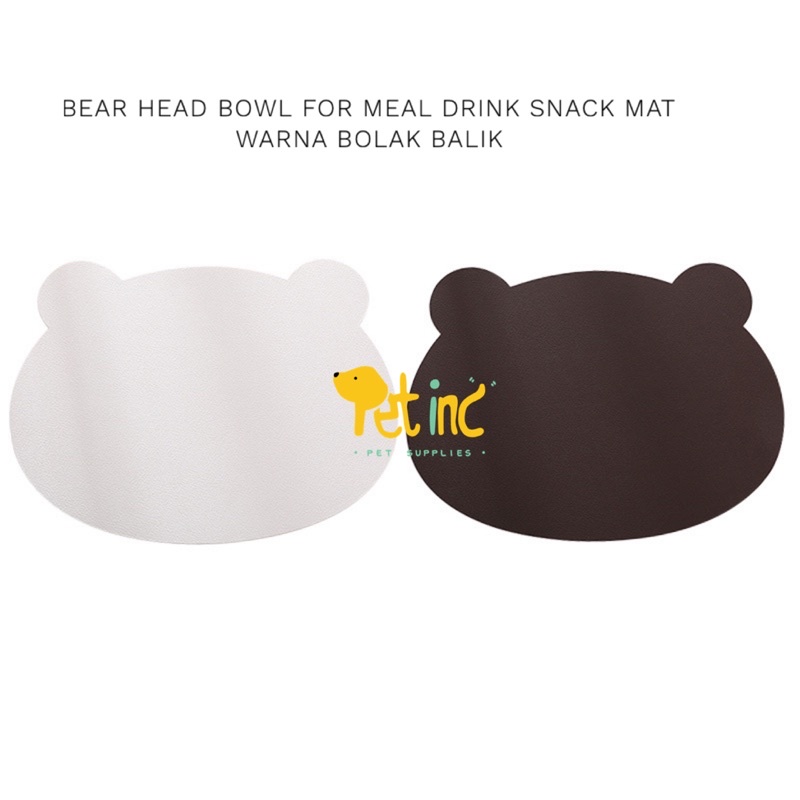 Bear head bowl for meal drink snack mat