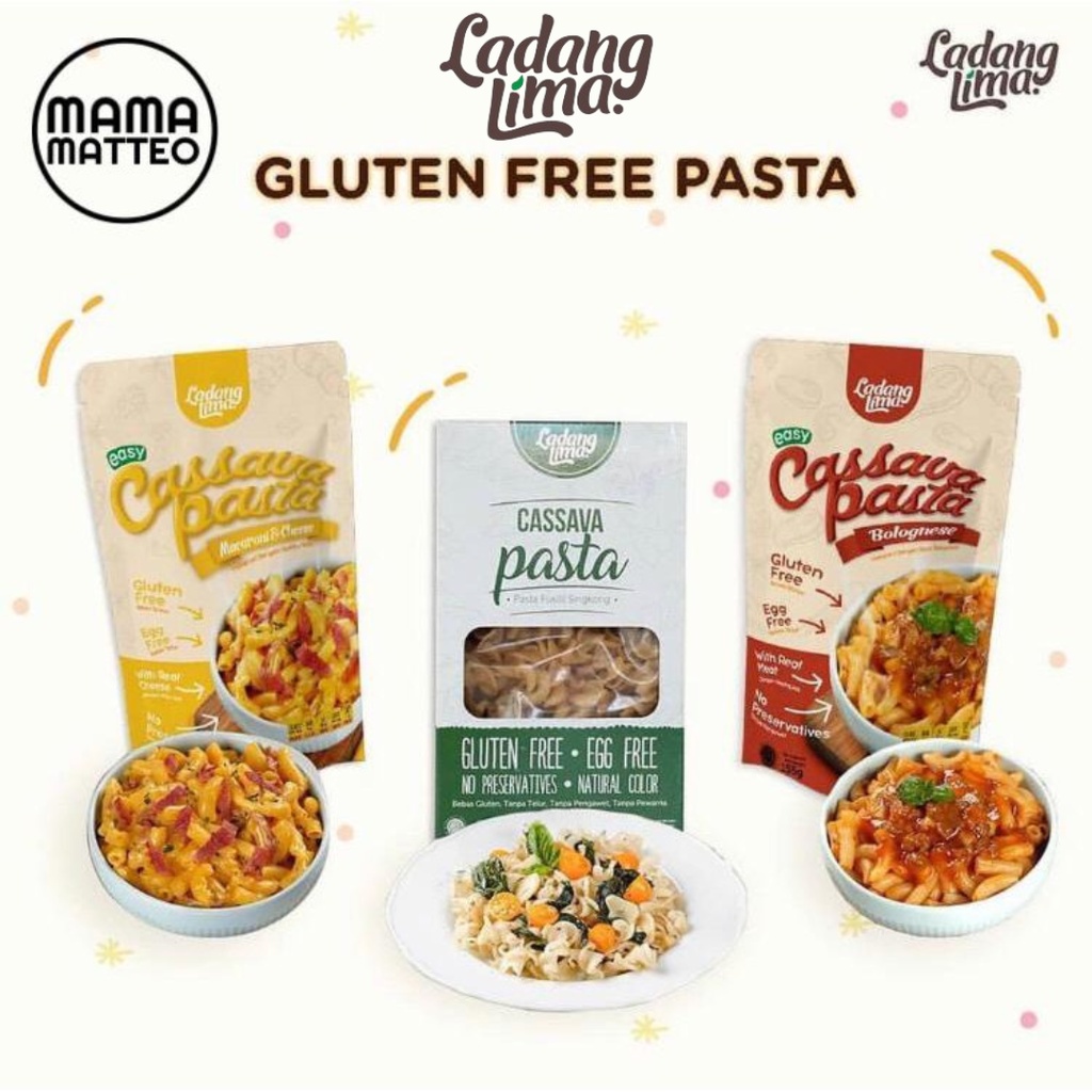 Ladang Lima Cassava Pasta Mac n Cheese 115gr / Bolognese 155gr / Fusili 100gr / BANDUNG