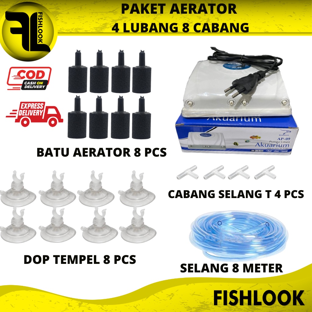 PAKET 4 LUBANG AERATOR ROSSTON AP 09 AERATOR AQUARIUM