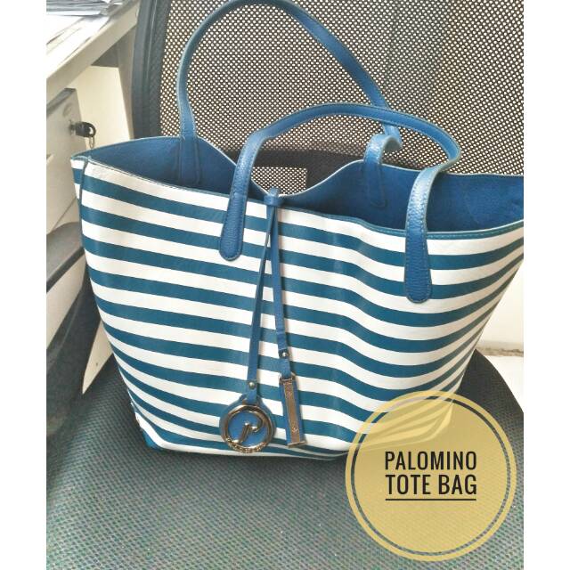 [ PRELOVED ] Palomino Tote Bag Blue Stripe / Tas Jinjing Palomino