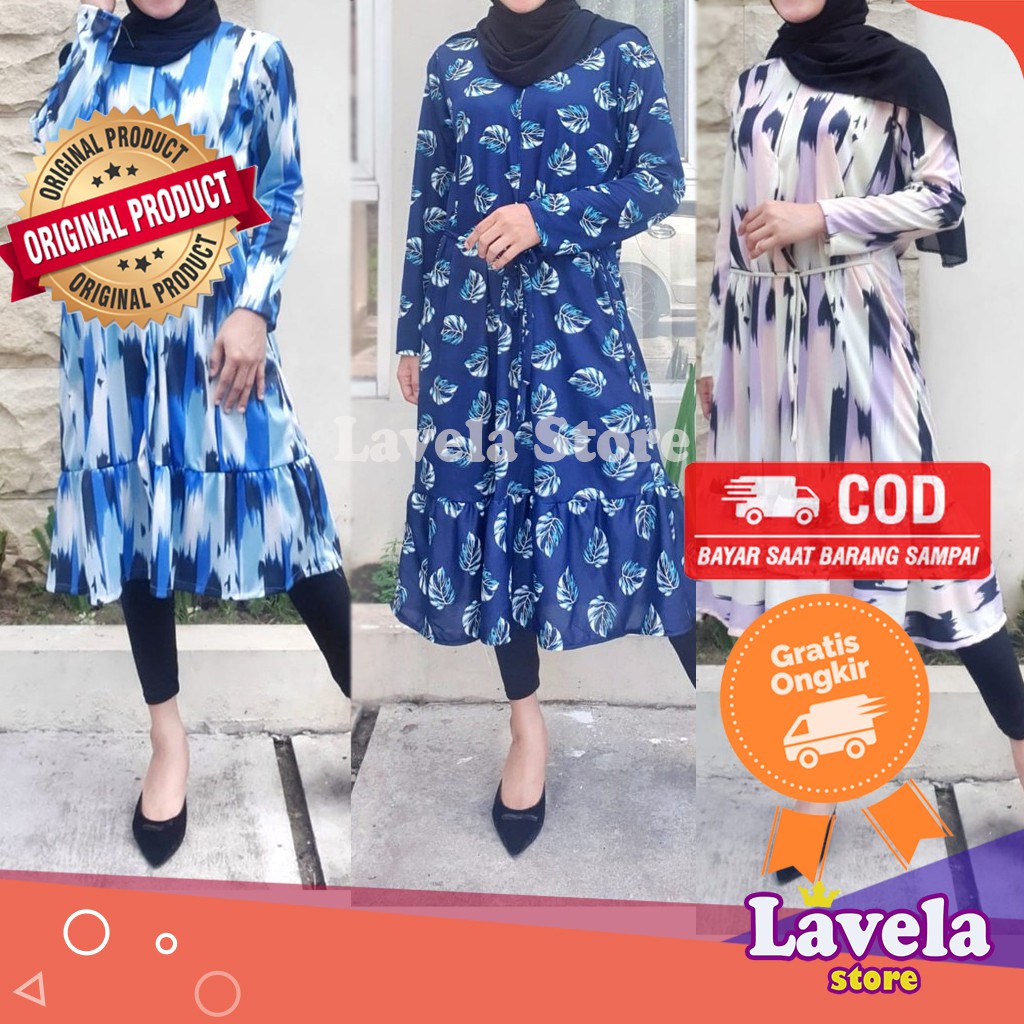 Baju Atasan Wanita Long Tunik Jumbo Tunic Import Bahan Jersey Kekinian  LD 130 Terbaru
