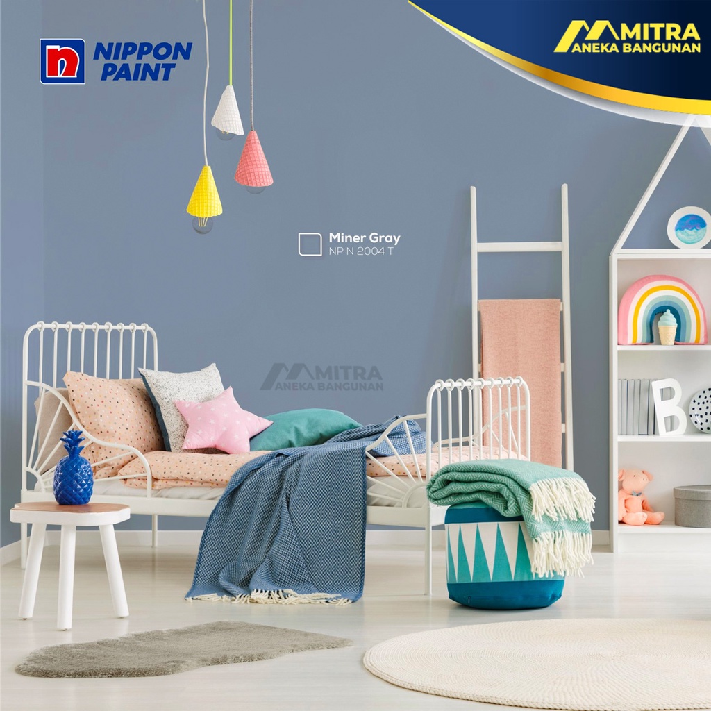 CAT TEMBOK NIPPON PAINT MINER GRAY NP N 2004 T / ABU BIRU / VINILEX INTERIOR EKSTERIOR