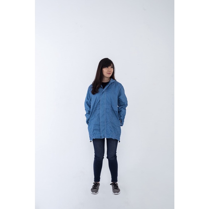 Jaket Wanita Jas hujan wanita / jaket anti air / polkadot / bintang - 14-1 - Biru(K5H8) BEST SELLER 