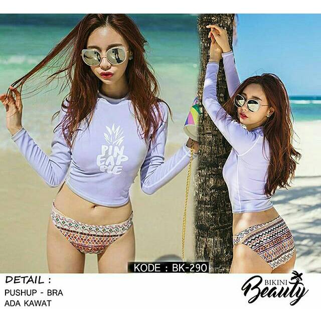 BAJU RENANG WANITA BAJU RENANG WANITA LENGAN PANJANG CROP
