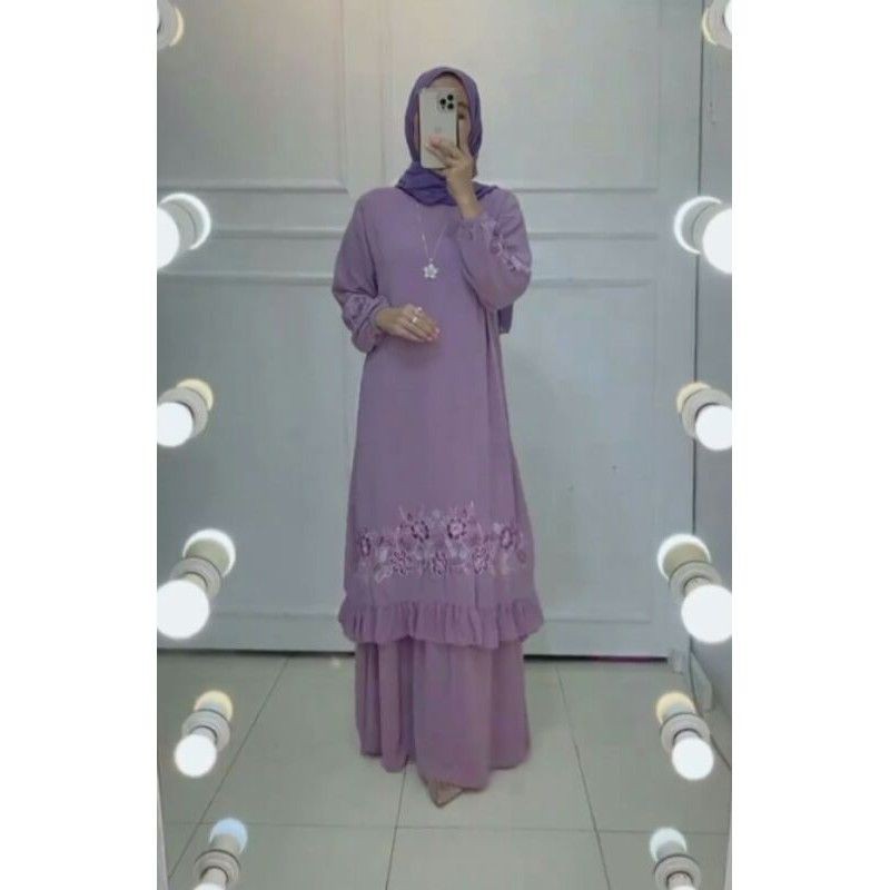 GAMIS MELAYU BORDIR lavender