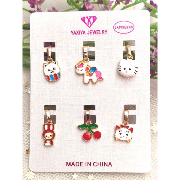 L003 LIONTIN ANAK UNICORN/HELLOKITY/PANDA/CAT YAXIYA XUPING LAPIS EMAS