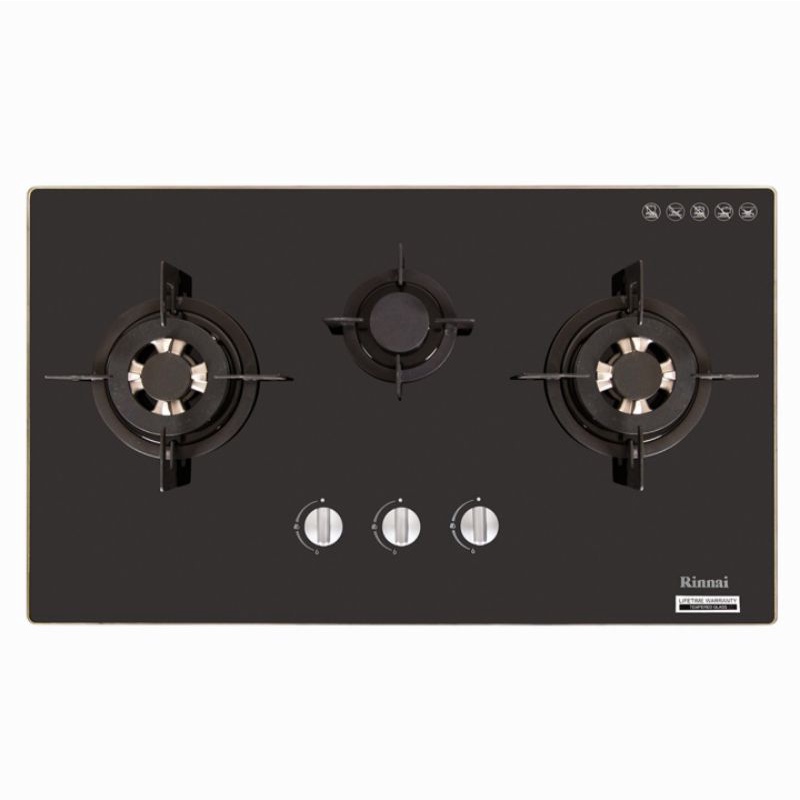 Rinnai Kompor Gas Tanam 3 Tungku Kaca RB-713N (GB)