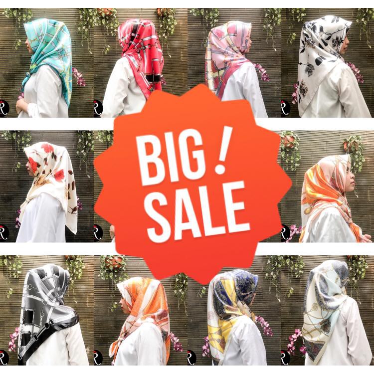 Kerudung segi empat premium murah impor lembut mudah diatur warna pink salem unik dan mewah