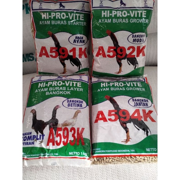 HI-PRO-VITE 1 KG - A591K/A592K/A593K/A594K - Pakan Ayam Komplit Butiran