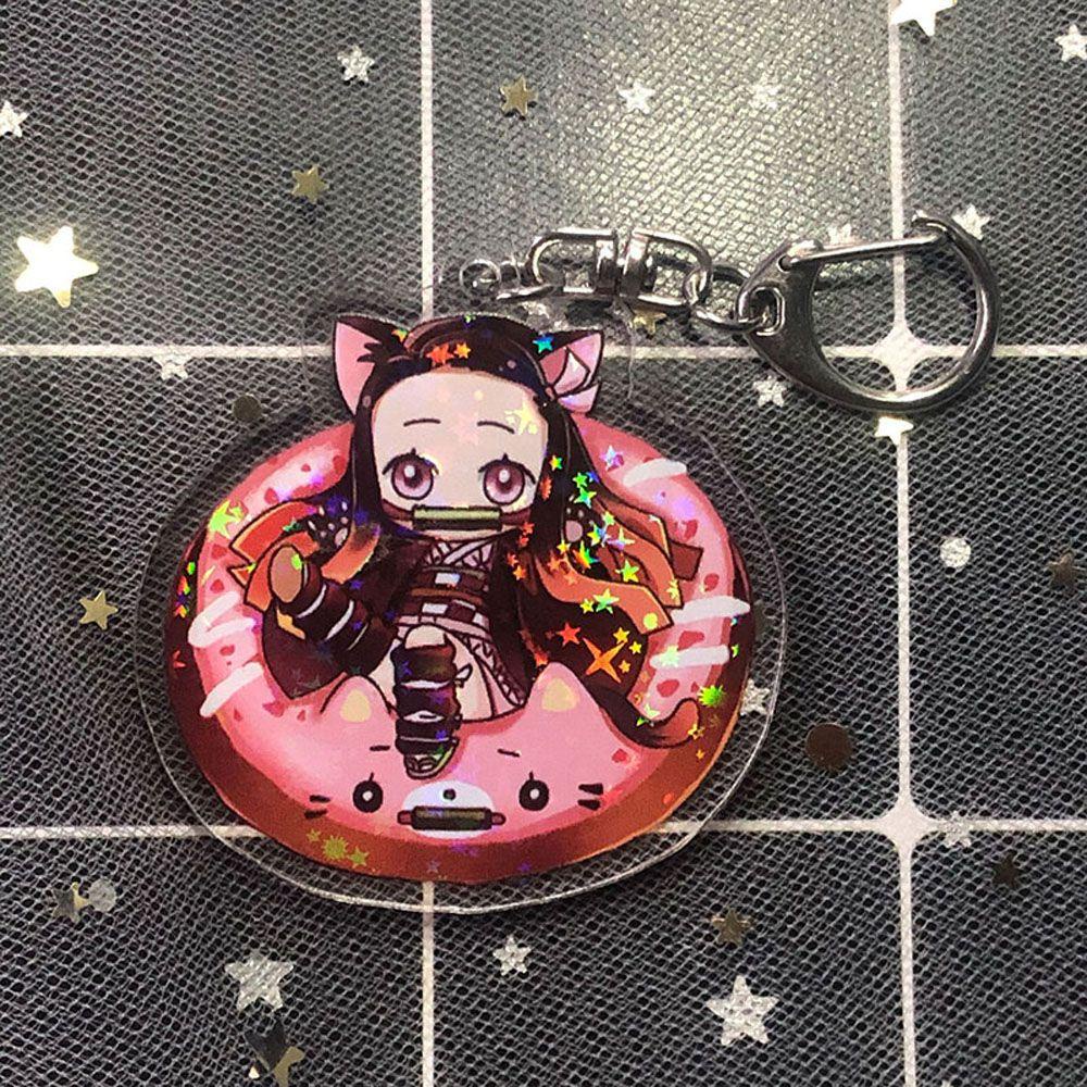 Lanfy Demon Slayer Gantungan Kunci Nezuko Anime Jepang Miniatur Kimetsu No Yaiba Tanjirou Kyoujurou Key Ring