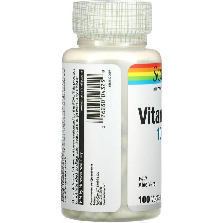 Solaray Vitamin B1 100 mg 100cap Tambah Energi Tubuh  Vit B1 ORI USA