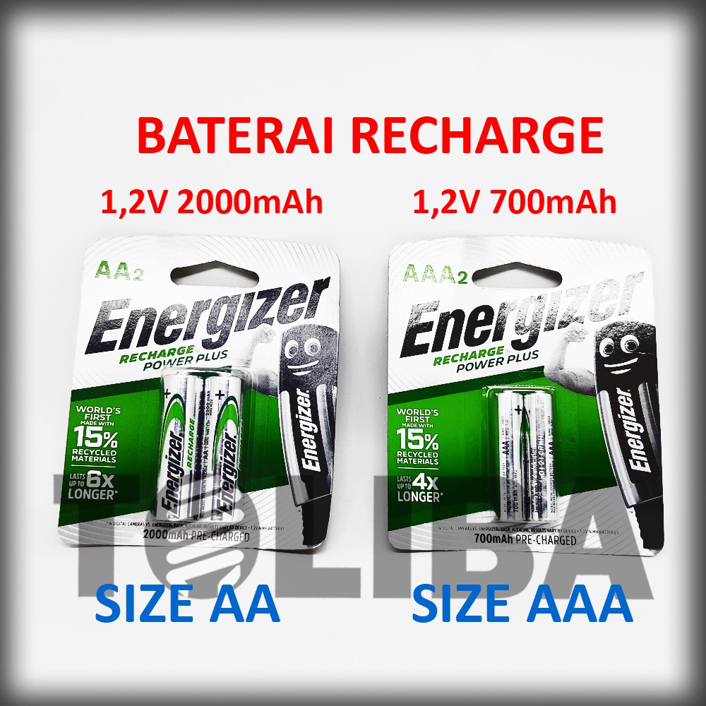 battery recharge AA 2000mAh AAA 700mAh baterai energizer baterai isi ulang baterai kamera mainan jam
