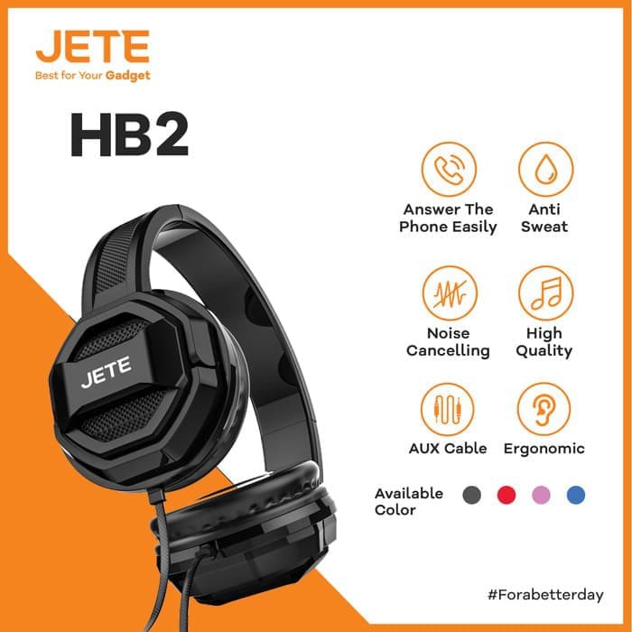 JETE HB2 HEADPHONE SUPER BASS GARANSI RESMI JETE TERMURAH