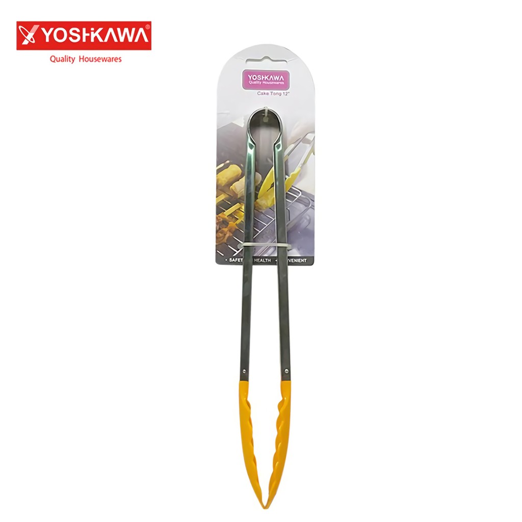 

YOSHIKAWA Capitan Steel Karet Cake Tong Penjepit Makanan EVL-AC52B001-12 Orange
