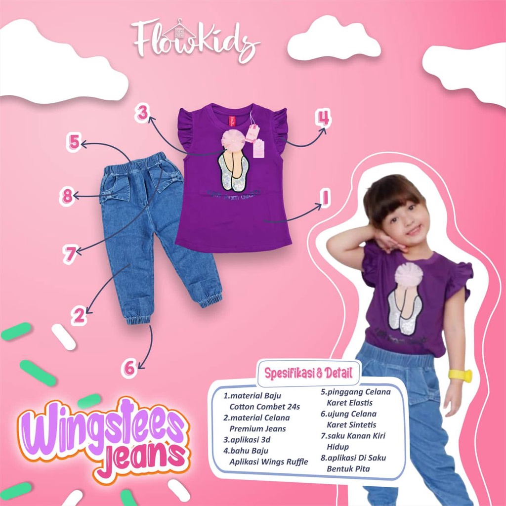 Set Wingtees Jeans Flowkids