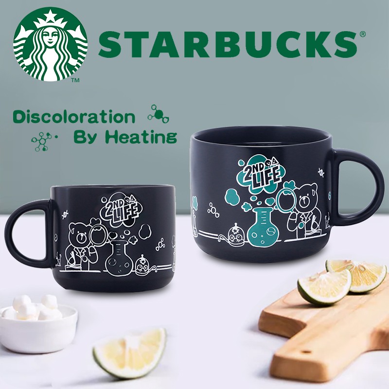 STARBUCKS Cangkir Pengganti Warna Air Pemanas Cangkir Perubahan Warna Bear Coffee Cup Mug