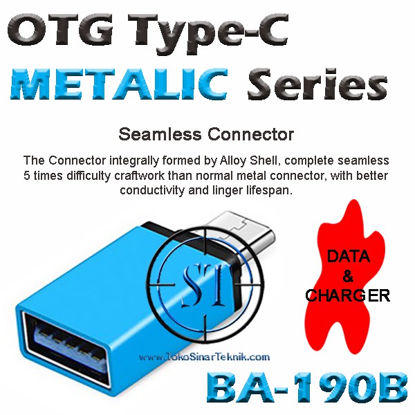 OTG USB 3.1 to Type C Metal OTG To USB Female High Speed On The Go Adapter Data Converter Seri BA-190