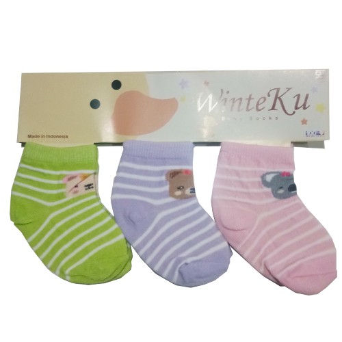 3 Pasang Kaos Kaki Bayi Winteku-Motif Girl&amp;Boy set 3in1 Murah-Vegasus Store(COD)