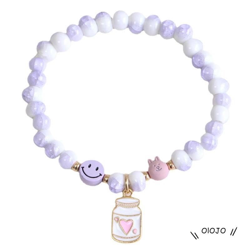 【COD】Gelang Manik-Manik Keramik Dengan Liontin Unicorn / Bintang / Kelinci Untuk Wanita