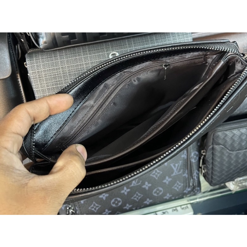 Handbag Tangan Lock Angka Braun Buffel Kulit Pria/Wanita kulit asli