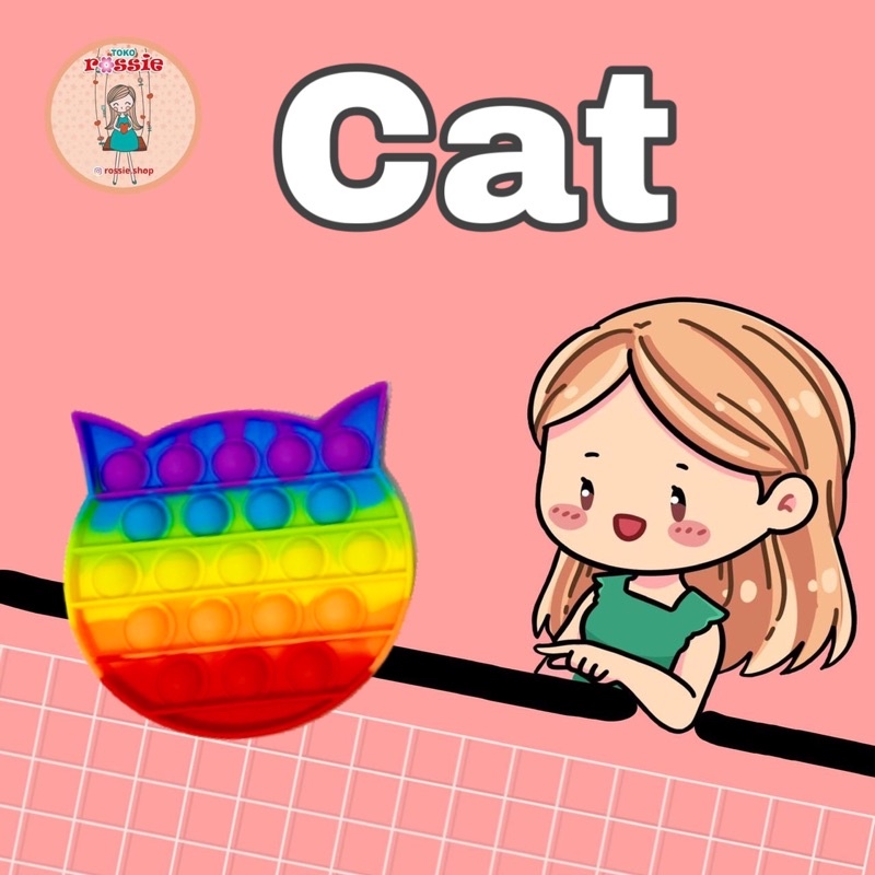 READY!READY! Fidget Pop It Rainbow Lengkap Murah/Mainan Sensorik Pereda Stres/Pop It Viral-Cat