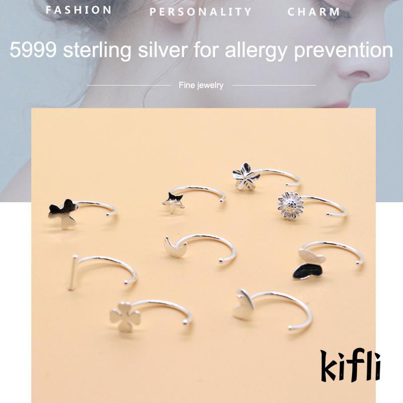 Anting Kait Ear Plugs 925 Silver Ukuran Kecil Untuk Wanita