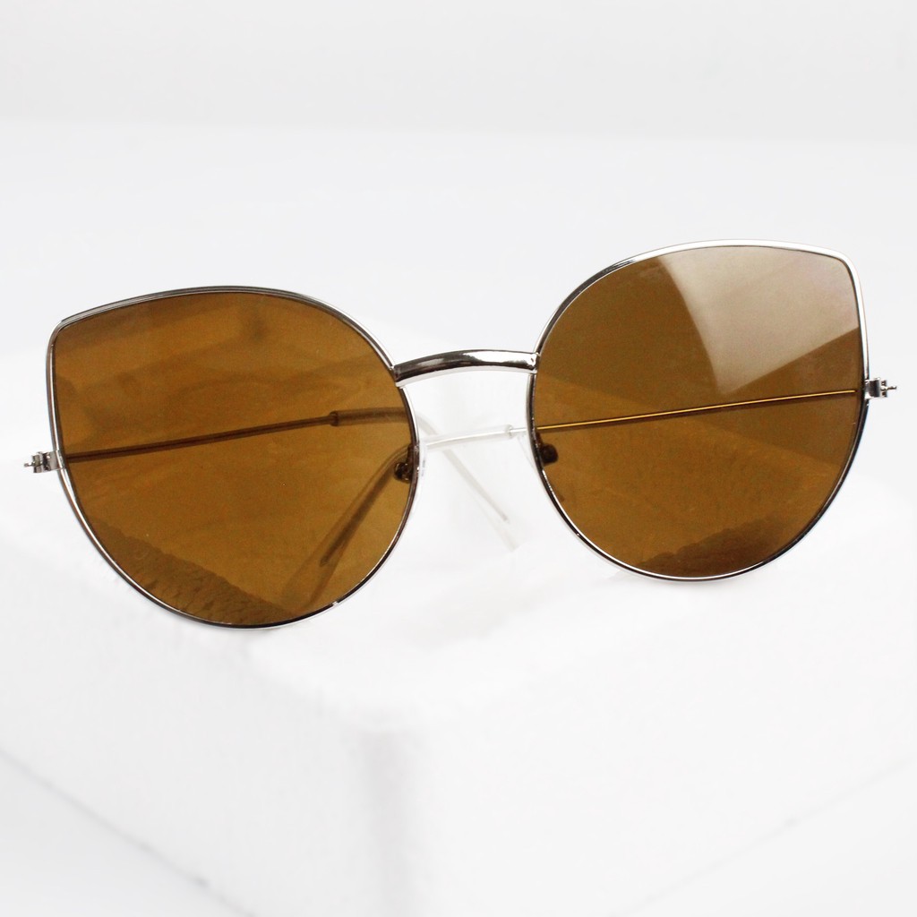 K703 Kacamata Frame Hitam Model Retro Cat Eye Sunglasses Woman Fashion