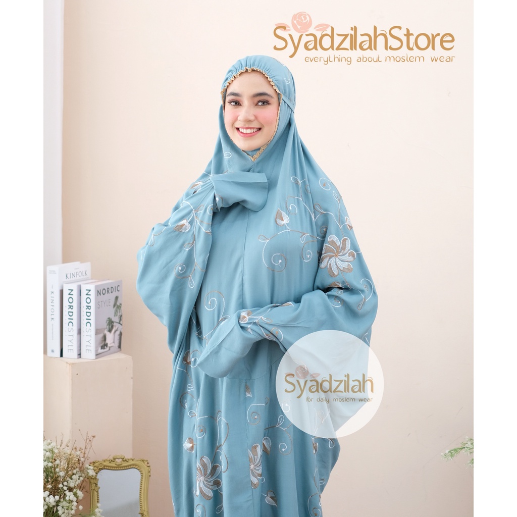 SYADZILAH - Mukena Terusan Dewasa Bordir Maryam Katun Rayon