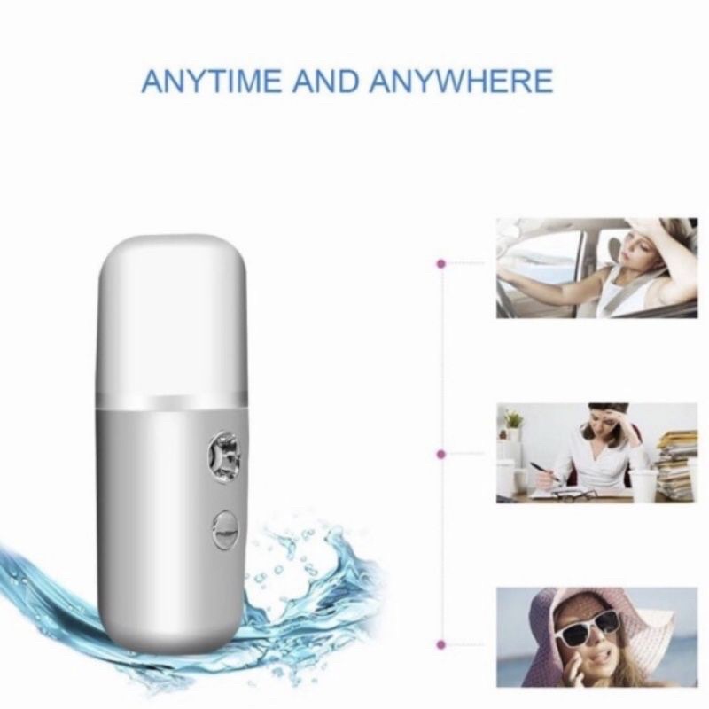 ✨NAGIHI✨ Nano Spray Mini Mist Sprayer Portable Pelembab Perawatan Wajah Facial Humidifier USB 30ml