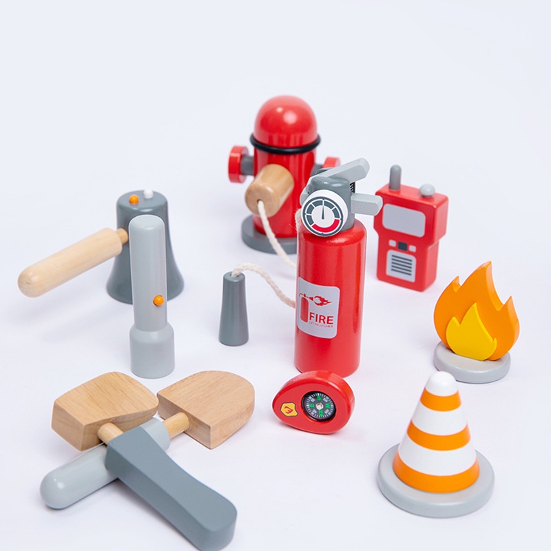 [BIG SALE] umu fire fighter set - wooden toys - pemadam kebakaran damkar mainan anak - kado natal firefighter pretend play