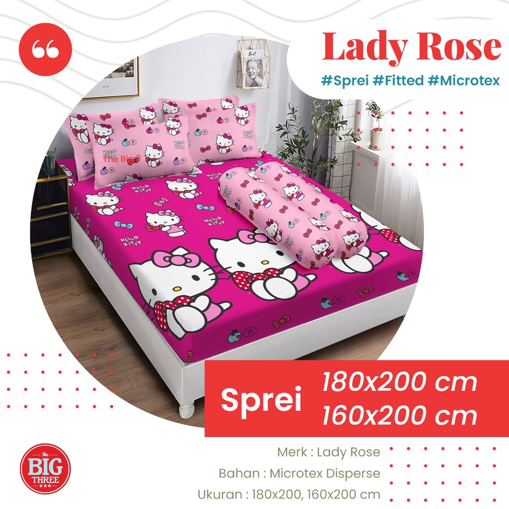 Sprei 180x200 / 160x200 Lady Rose motif SAILOR FURIN WILIS LUVIA RINO TUNDRA CARMINE BLASCO MEDIRA PASKAL KALA CHARCOAL TASYA VANIA SAVA WILLIAM POPPY LORIA FELIX PIKKA JAYDEN EMILY - LadyRose 180 160 King Queen SP