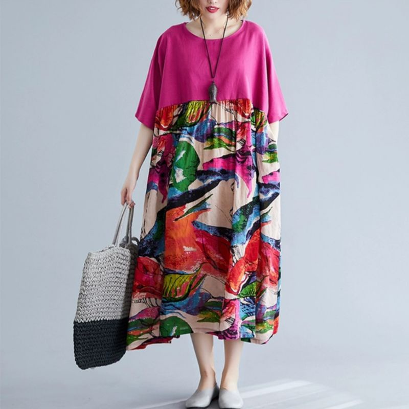 73002 Baju Maxi LOOSE OVERSIZED dress gaun daster rumahan nyaman pink ala Korea Korean style cewek i