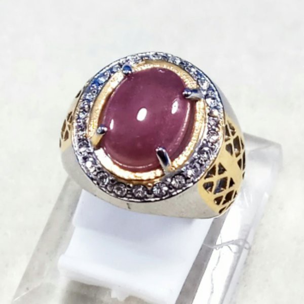 CINCIN BATU AKIK PERMATA NATURAL PINK RUBY MEWAH DAN BERKELAS