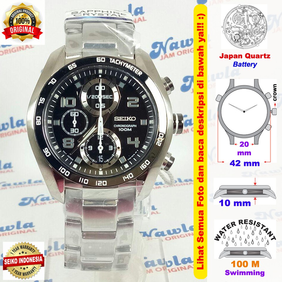 Seiko Criteria SNDD35K1 Quartz Chronograph Black Dial| Jam Pria SNDD35