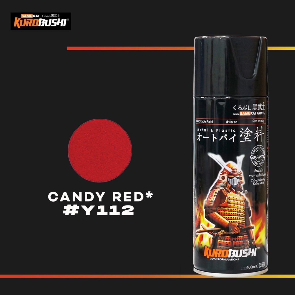 Samuraipaint, Candy Red Y112 Cat Aerosol Kualitas Kompresor