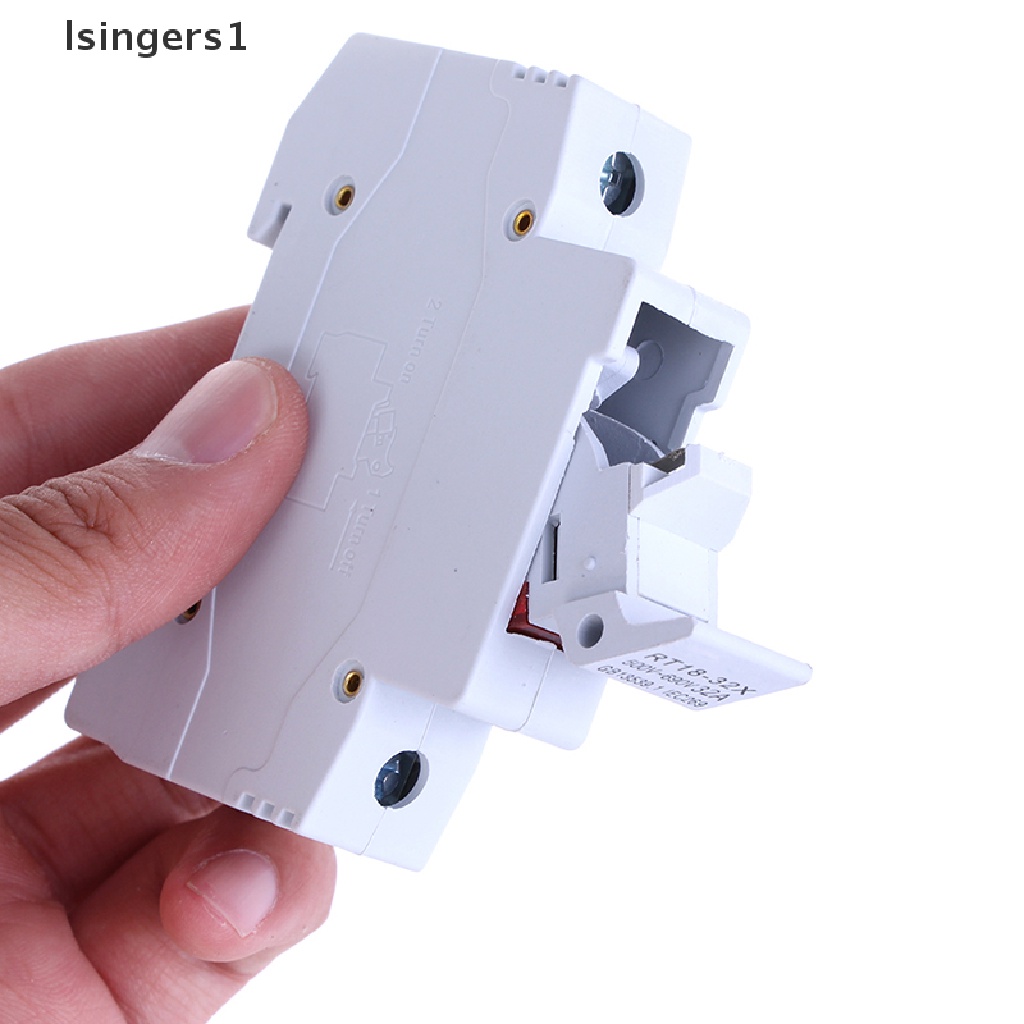(lsingers1) 2pcs holder Sekring din rail mount rt18-32x ac 380v 32a 1 pole 10x38mm