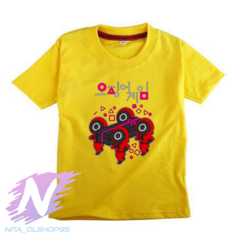 baju anak squid game kaos squid game logo karakter