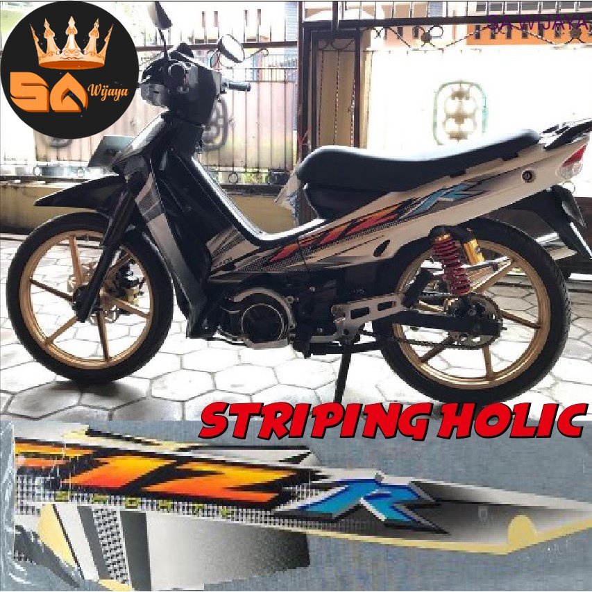 STICKER STRIPING STANDAR ORI FIZR FIZ R 2004 HITAM PUTIH