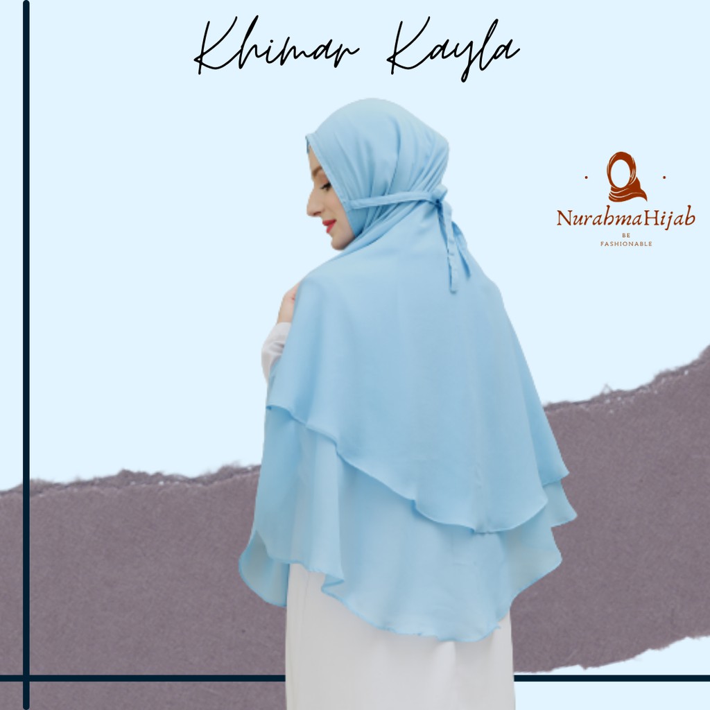 Khimar KAYLA Dua Layer Jumbo Nonped / Fine Katun Hijab Syari