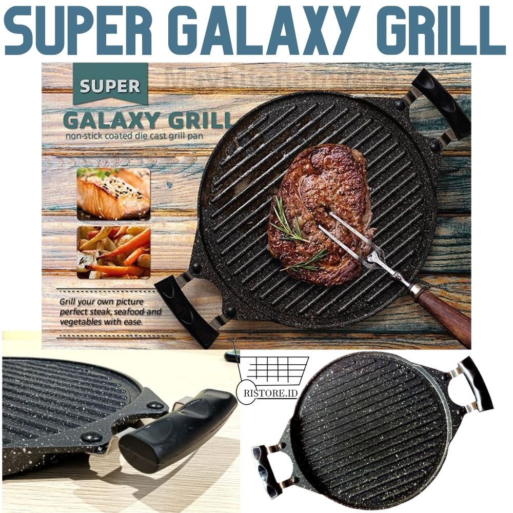 Super galaxy Grill Pan Marble - Panggangan Anti lengket - Grill - Panggangan Barbeque - Grill Pan Anti Lengket - Panggangan Bbq Anti Lengket Super Galaxy Grill - original grill bbq