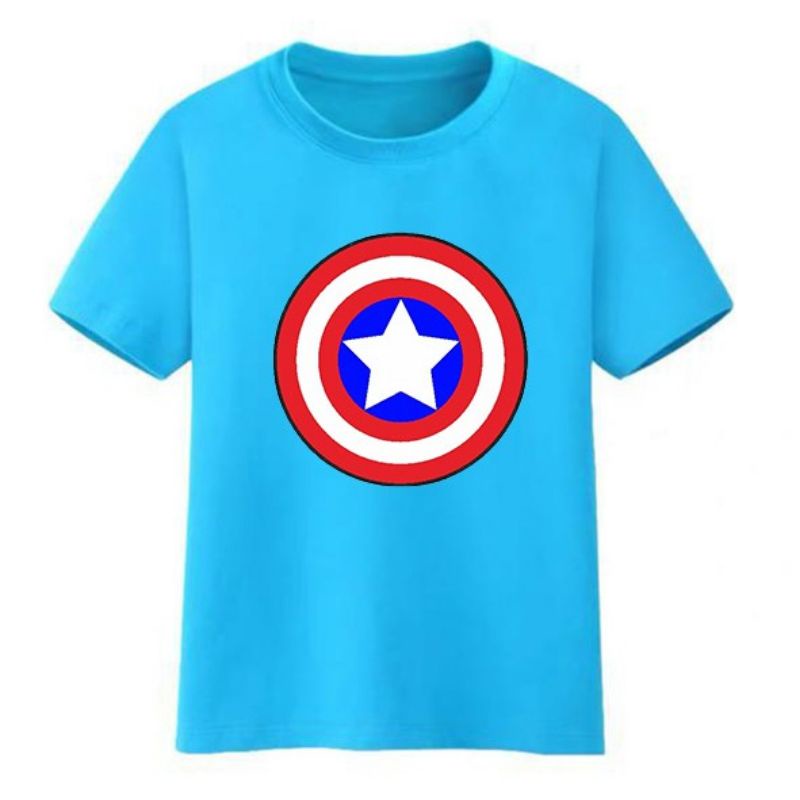 BAJU KAOS DISTRO MURAH ANAK LAKI LAKI SIZE 2 3 4 5 6 7 8 9 TAHUN KAOS ANAK ANAK SUPERHERO AVENGER CAPTAIN AMERICA