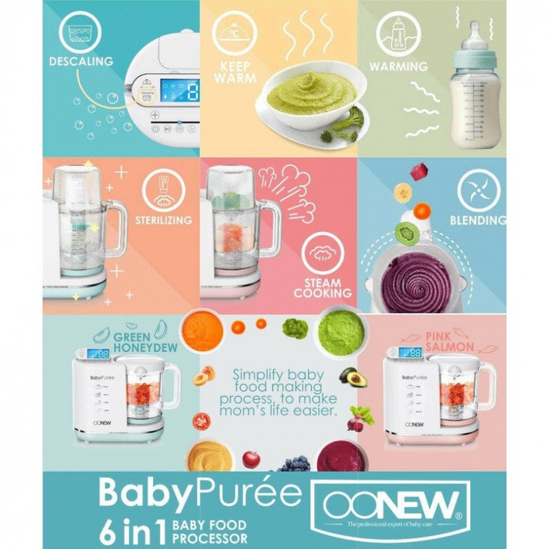 OONew Micheline Series Baby Food Processor 6 in 1 - FREE Pasta Cooker