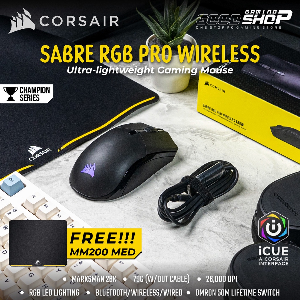 Corsair Sabre Pro RGB Wireless Ultra - Lightweight Gaming Mouse