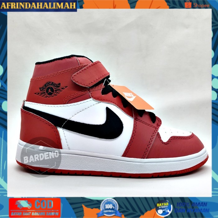 {TERBARU} Sepatu Nike Air Jordan Retro High Anak / Sepatu anak Nike Unisex - Merah, 26