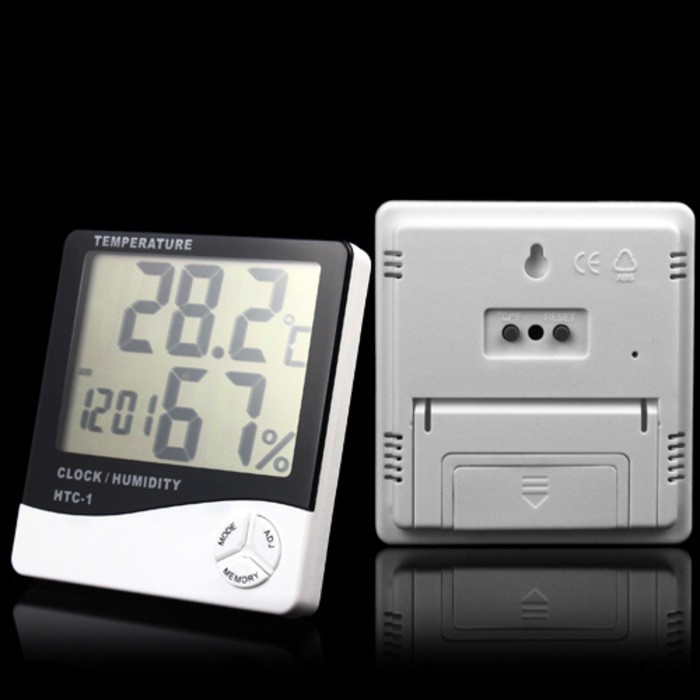 HTC 1 Hygrometer termometer Ruangan Digital jam Thermometer