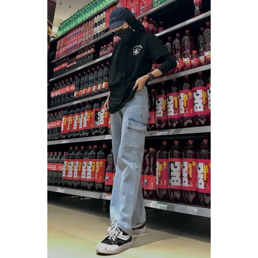 Celana jeans kulot saku premium import bangkok bkk