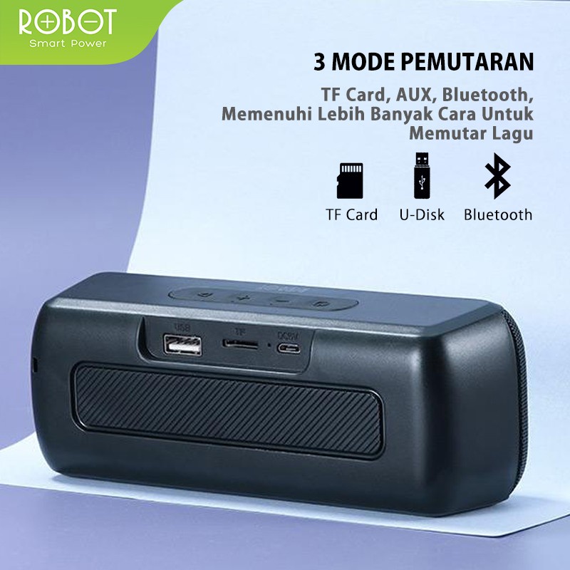 SPEAKER PORTABLE BLUETOOTH 5.0 ROBOT RB220 TWS Powerful Sound Portable - ORIGINAL GARANSI RESMI