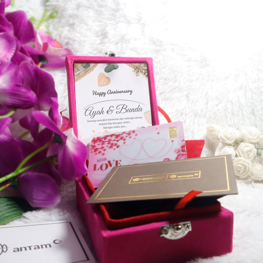 [SPECIAL BUNDLING] Emas Antam Gift Series WITH lOVE 0,5 Gram + Box