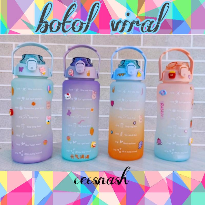 BOTOL VIRAL 2 LITER , BOTOL MINUM KEKINIAN , TUMBLR EKSIS FREE BUBBLE